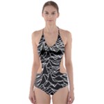 Joy Division Unknown Pleasures Pattern Cut-Out One Piece Swimsuit
