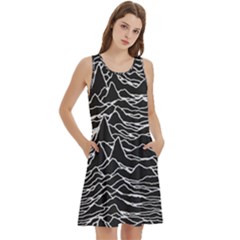 Round Neck Sleeve Casual Dress With Pockets 
