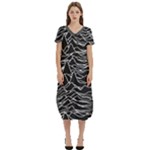 Joy Division Unknown Pleasures Pattern T-Shirt Midi Dress With Pockets