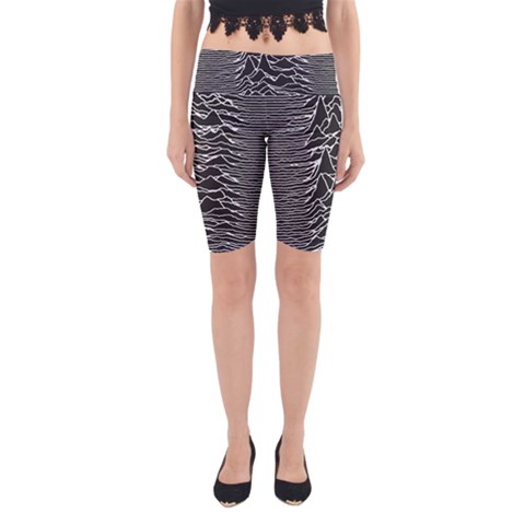 Joy Division Unknown Pleasures Pattern Yoga Cropped Leggings from ArtsNow.com
