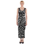 Joy Division Unknown Pleasures Pattern Fitted Maxi Dress