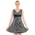 Joy Division Unknown Pleasures Pattern V-Neck Sleeveless Dress
