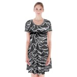 Joy Division Unknown Pleasures Pattern Short Sleeve V-neck Flare Dress