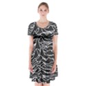 Short Sleeve V-neck Flare Dress 