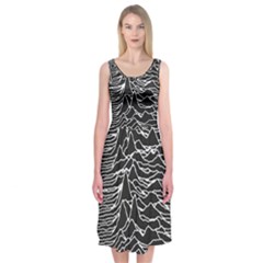Joy Division Unknown Pleasures Pattern Midi Sleeveless Dress from ArtsNow.com