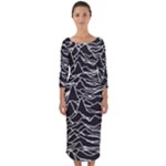 Joy Division Unknown Pleasures Pattern Quarter Sleeve Midi Bodycon Dress
