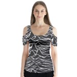 Joy Division Unknown Pleasures Pattern Butterfly Sleeve Cutout T-Shirt 