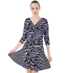 Quarter Sleeve Front Wrap Dress 