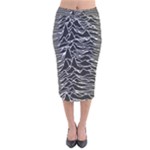 Joy Division Unknown Pleasures Pattern Velvet Midi Pencil Skirt