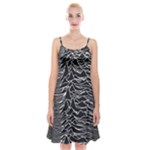 Joy Division Unknown Pleasures Pattern Spaghetti Strap Velvet Dress