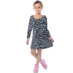 Joy Division Unknown Pleasures Pattern Kids  Long Sleeve Velvet Dress