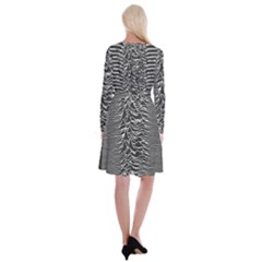 Long Sleeve Velvet Front Wrap Dress 