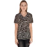 Joy Division Unknown Pleasures Pattern Women s V-Neck Scrub Top