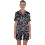 Joy Division Unknown Pleasures Pattern Satin Short Sleeve Pajamas Set