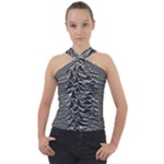 Joy Division Unknown Pleasures Pattern Cross Neck Velour Top