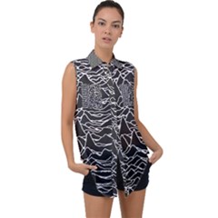 Sleeveless Chiffon Button Shirt 