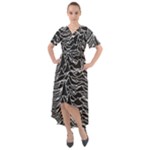 Joy Division Unknown Pleasures Pattern Front Wrap High Low Dress