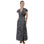 Joy Division Unknown Pleasures Pattern Flutter Sleeve Maxi Dress