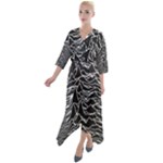 Joy Division Unknown Pleasures Pattern Quarter Sleeve Wrap Front Maxi Dress