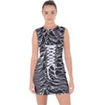 Joy Division Unknown Pleasures Pattern Lace Up Front Bodycon Dress
