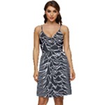 Joy Division Unknown Pleasures Pattern V-Neck Pocket Summer Dress 