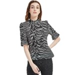 Joy Division Unknown Pleasures Pattern Frill Neck Blouse