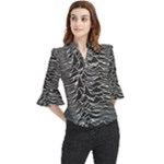 Joy Division Unknown Pleasures Pattern Loose Horn Sleeve Chiffon Blouse