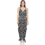 Joy Division Unknown Pleasures Pattern Sleeveless Tie Ankle Chiffon Jumpsuit
