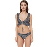 Joy Division Unknown Pleasures Pattern Low Cut Ruffle Edge Bikini Set