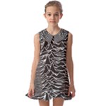 Joy Division Unknown Pleasures Pattern Kids  Pilgrim Collar Ruffle Hem Dress