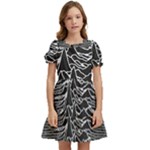 Joy Division Unknown Pleasures Pattern Kids  Puff Sleeved Dress