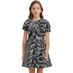 Joy Division Unknown Pleasures Pattern Kids  Bow Tie Puff Sleeve Dress