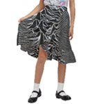 Joy Division Unknown Pleasures Pattern Kids  Ruffle Flared Wrap Midi Skirt