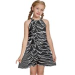 Joy Division Unknown Pleasures Pattern Kids  Halter Collar Waist Tie Chiffon Dress