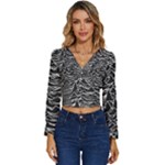 Joy Division Unknown Pleasures Pattern Long Sleeve V-Neck Top
