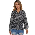 Joy Division Unknown Pleasures Pattern Women s Long Sleeve Button Up Shirt