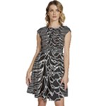 Joy Division Unknown Pleasures Pattern Cap Sleeve High Waist Dress
