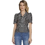 Joy Division Unknown Pleasures Pattern Puffed Short Sleeve Button Up Jacket
