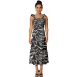 Joy Division Unknown Pleasures Pattern Tie-Strap Tiered Midi Chiffon Dress