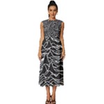 Joy Division Unknown Pleasures Pattern Sleeveless Round Neck Midi Dress