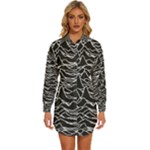 Joy Division Unknown Pleasures Pattern Womens Long Sleeve Shirt Dress
