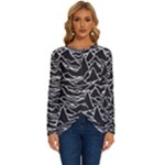 Joy Division Unknown Pleasures Pattern Long Sleeve Crew Neck Pullover Top