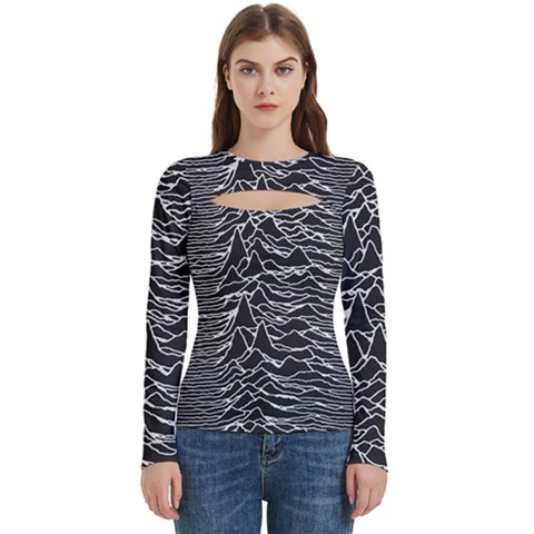 Joy Division Unknown Pleasures Pattern Women s Cut Out Long Sleeve T