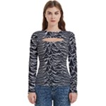 Joy Division Unknown Pleasures Pattern Women s Cut Out Long Sleeve T-Shirt