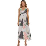 Christmas Trees Icons V-Neck Sleeveless Wide Leg Pants Overalls