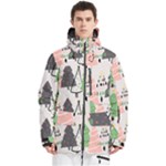 Christmas Trees Icons Men s Multi Pockets Zip Ski and Snowboard Waterproof Breathable Jacket