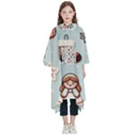 Christmas Cartoon Pattern Kids  Hooded Rain Ponchos
