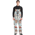 Christmas Cartoon Pattern Men s Front Zip Ski And Snowboard Bib Pants