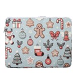 Christmas Cartoon Pattern 15  Vertical Laptop Sleeve Case With Pocket