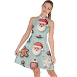Christmas Decoration Angel Sleeveless Halter Neck A-Line Dress
